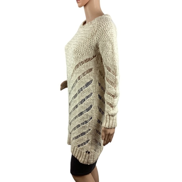 Maison Scotch Sweater Dress Size 2 Cream Open Knit - Picture 4 of 7